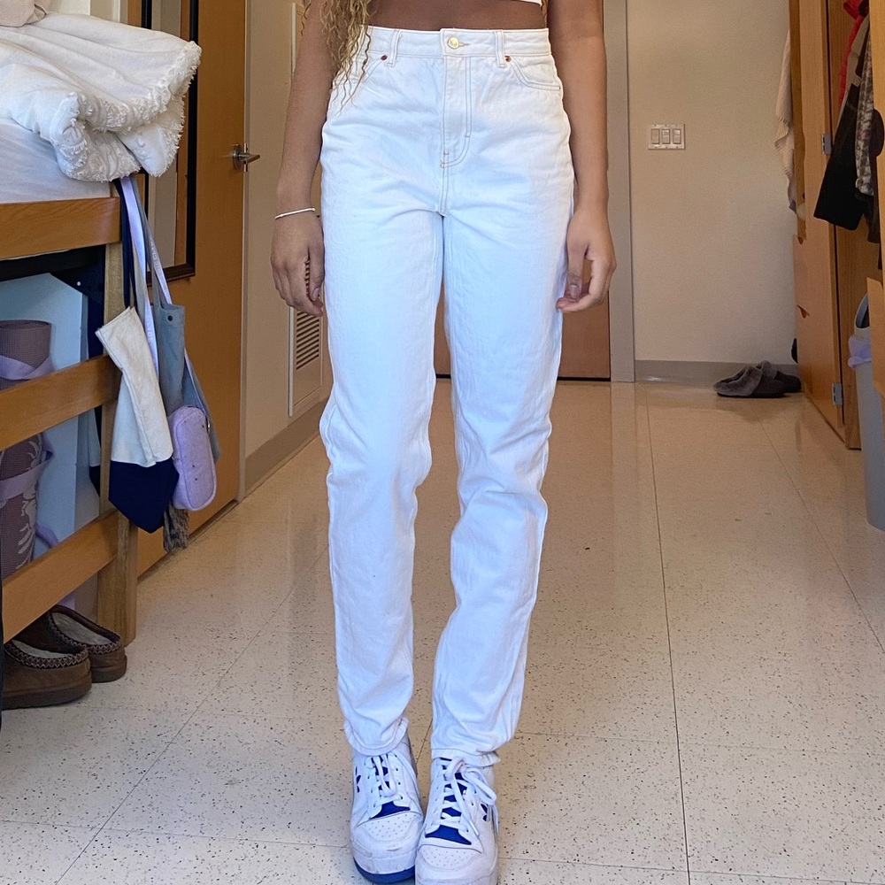 Top shop white mom jeans